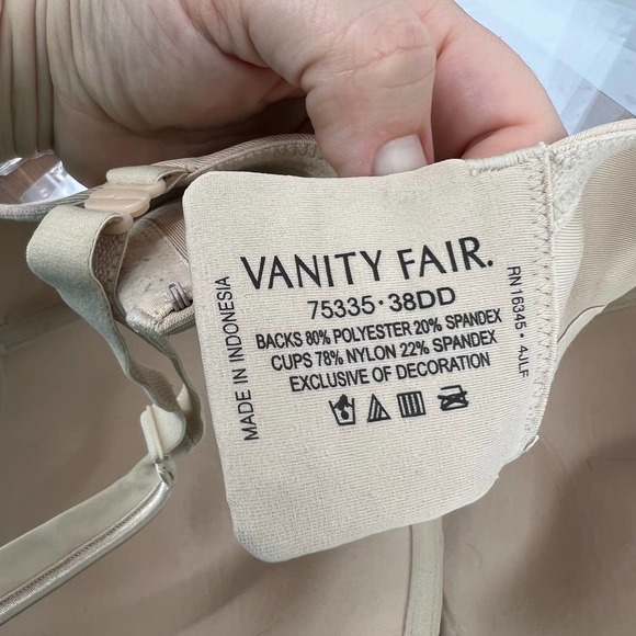 Vanity Fair Light Beige Wired Tshirt Bra Lined Light Padding Women's 38DD - Picture 4 of 7